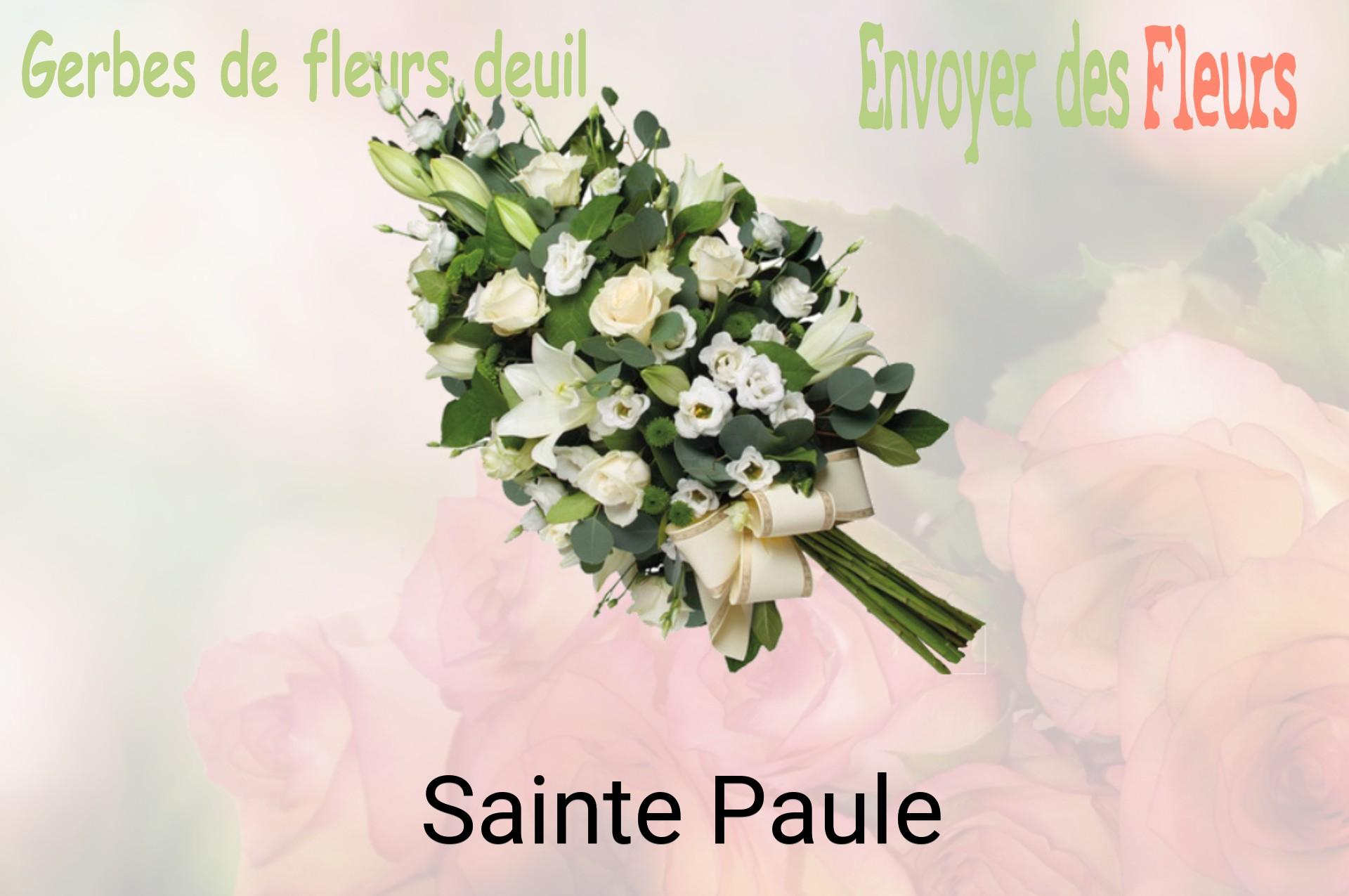 Gerbe de fleurs de deuil livrée à Sainte-Paule